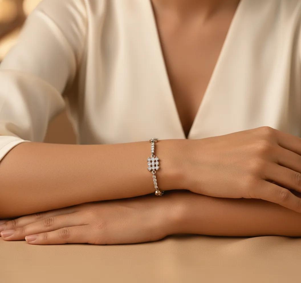 Glitzy Grid Link Bracelet