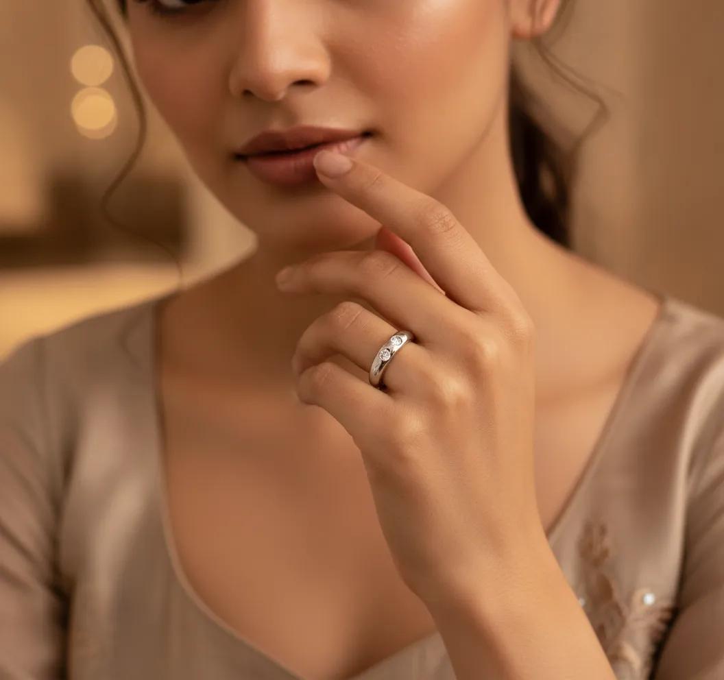 Trinity Sparkle Silver Ring