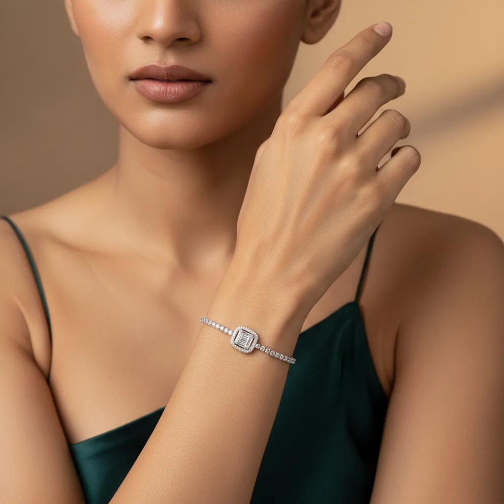 Baguette Zircon Tennis Bracelet