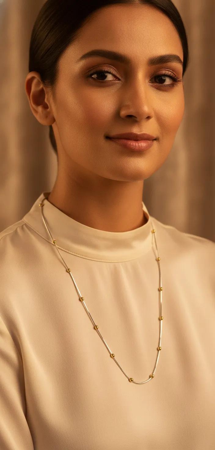 Glimmering Gold Beaded Chain