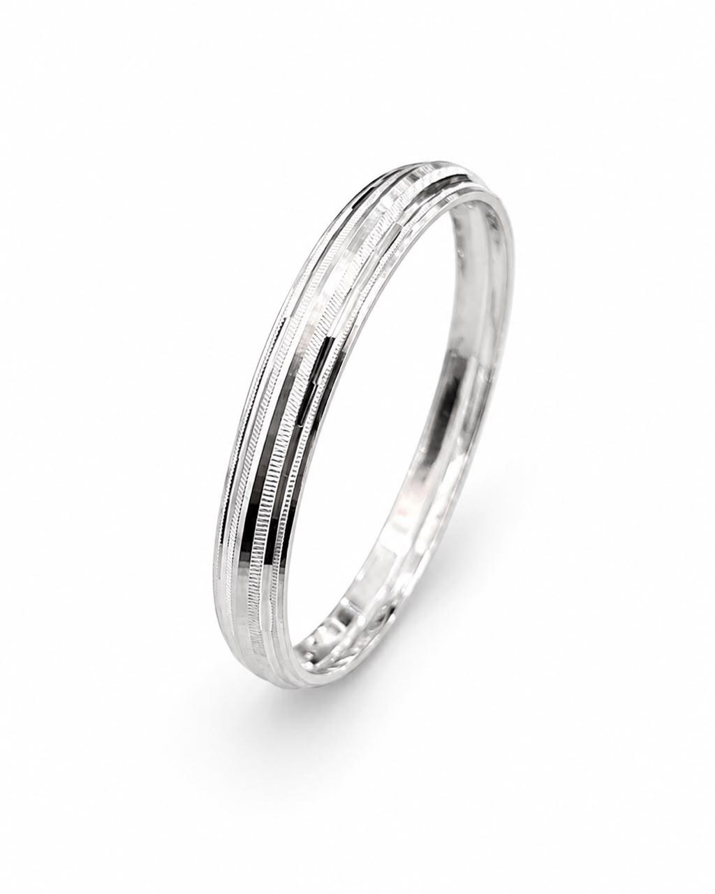 Regal Striped Silver Kada