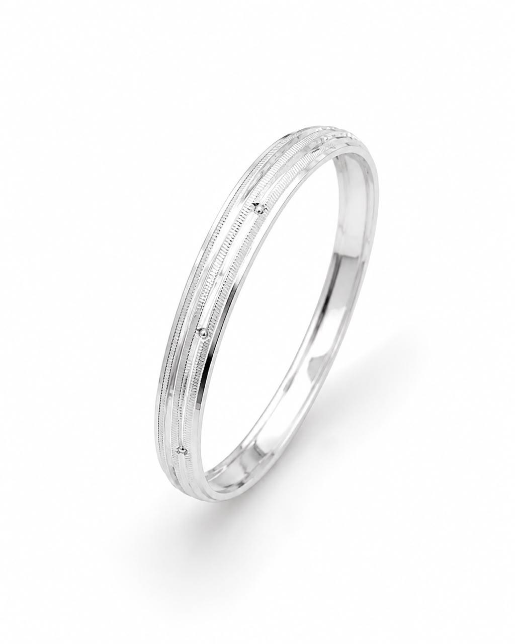 Textured Lines Silver Kada